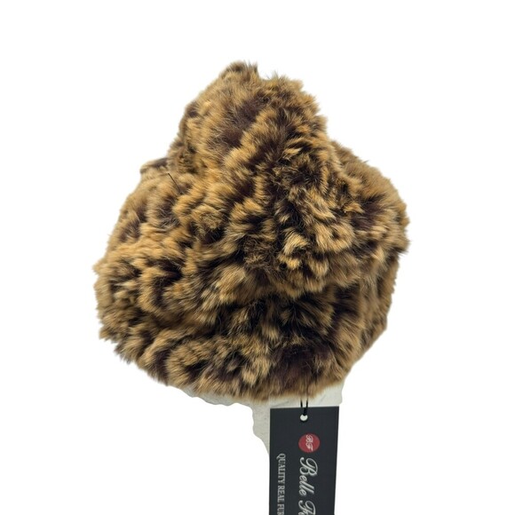 Belle Fare Stade Beanie Rex Rabbit Fur Set copper brown NWT main image 10